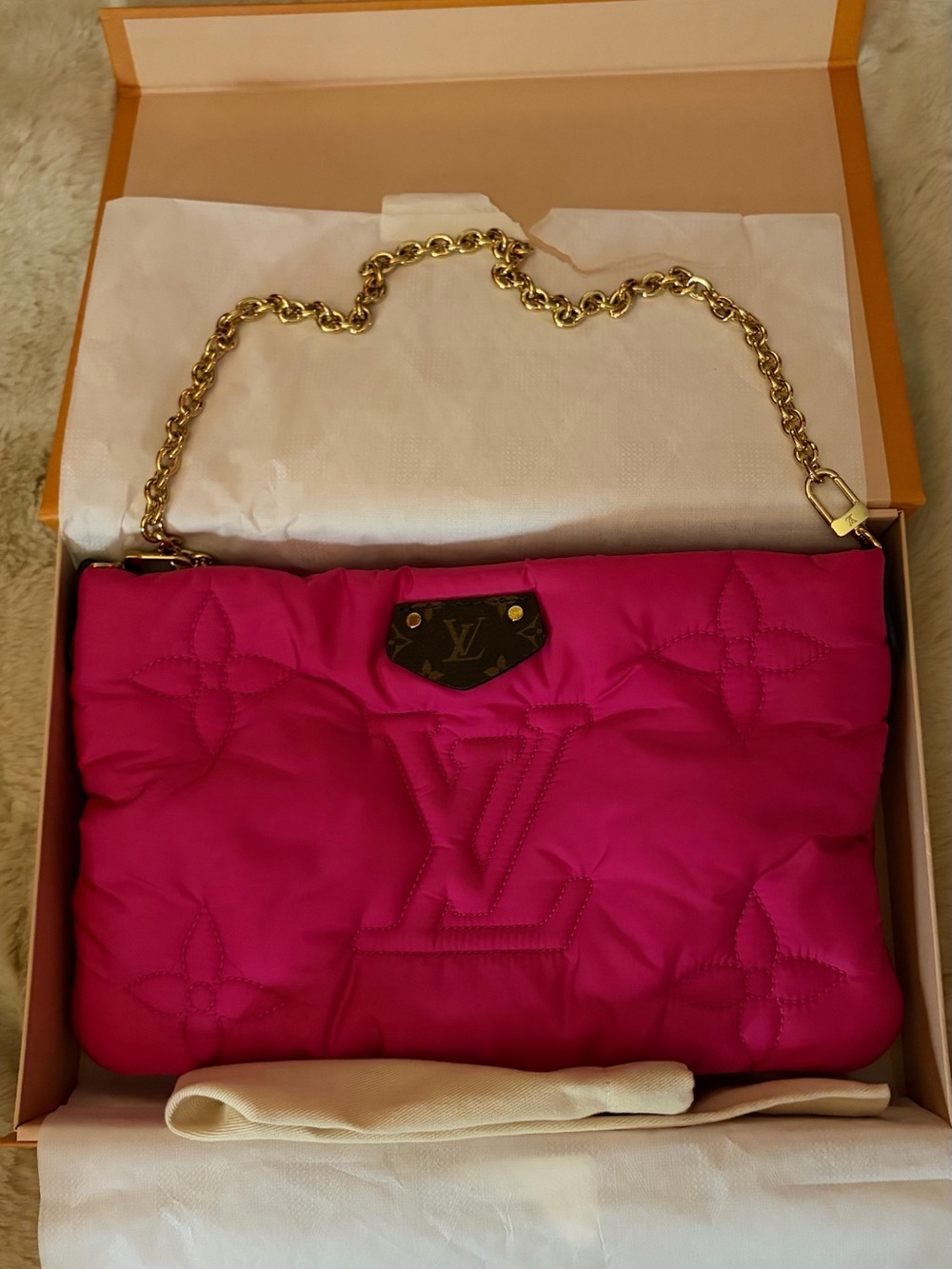 Louis Vuitton Hot Pink Quilted Chain Shoulder Bag
